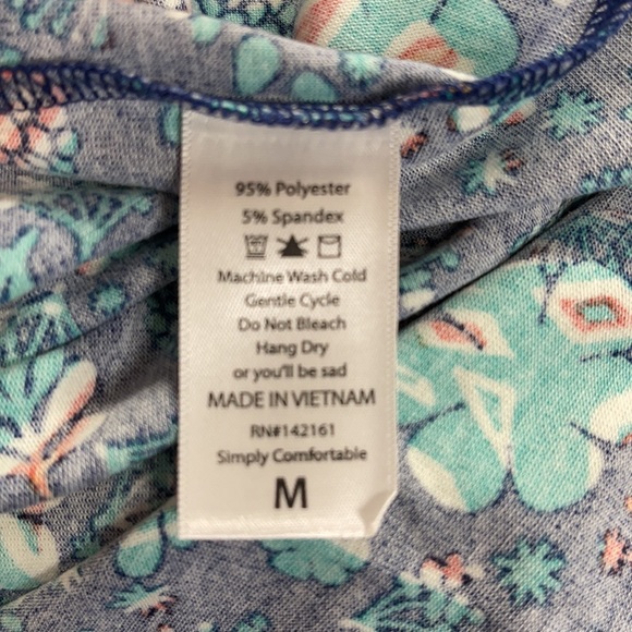 LuLaRoe New Medium Blue Floral Randy Shirt NWT - Picture 7 of 8